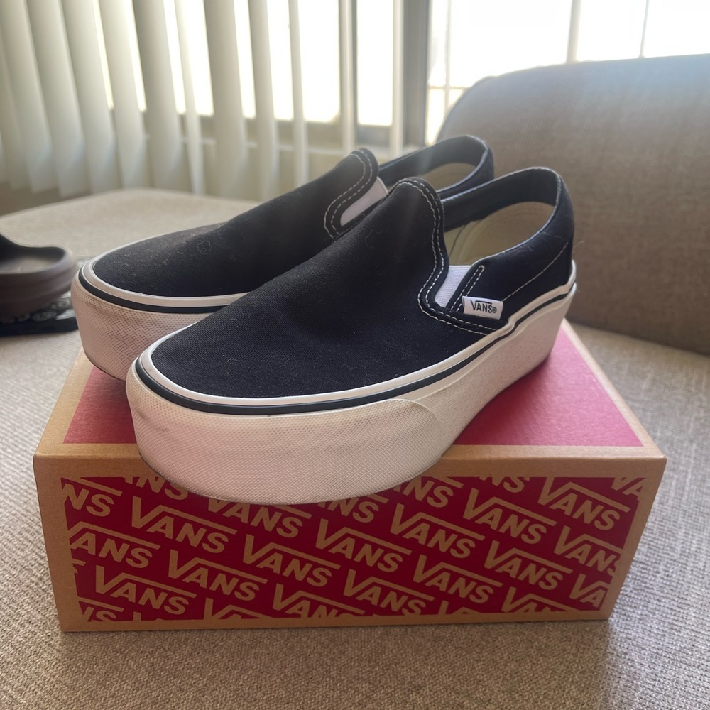 Vans Classic Black Slip-On Platform